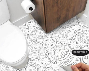 Adhesivo para azulejos de cocina, baño, suelo y pared, resistente al agua y extraíble, despegable y pegable: A72G Gris/Blanquecino desgastado