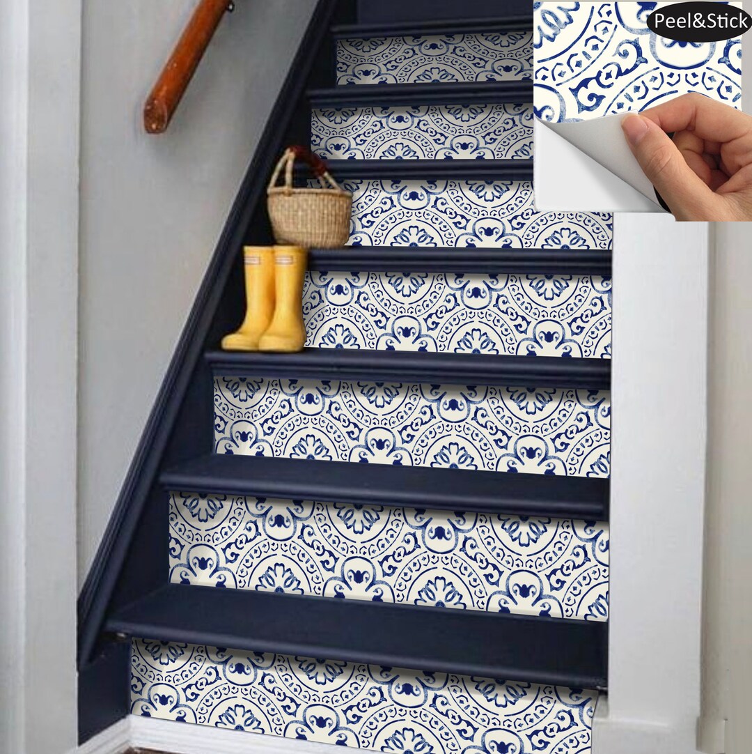 Stair Riser Vinyl Strips 15 Steps Removable Sticker Peel & Stick A72N
