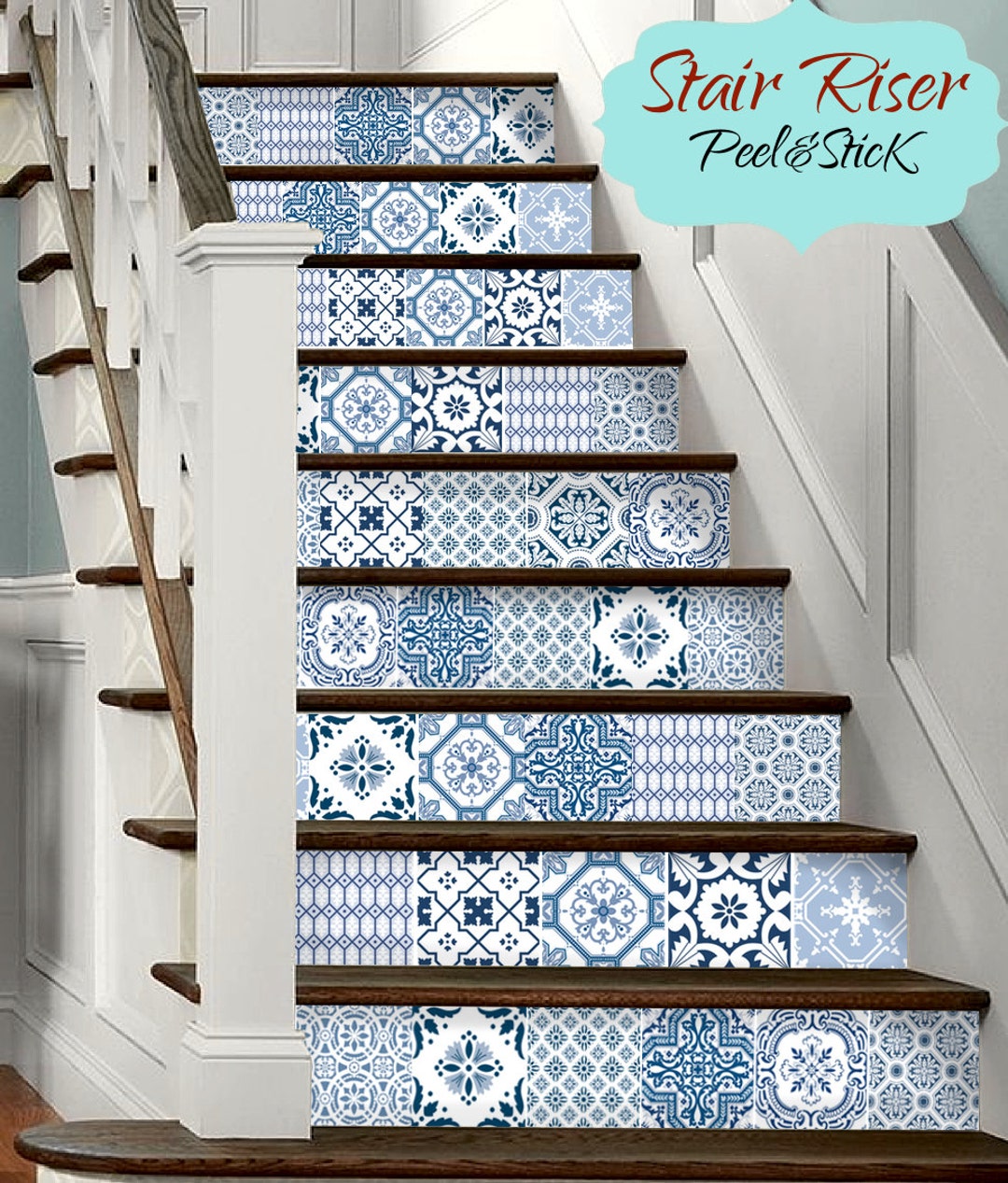 15steps Stair Riser Vinyl Strips Removable Sticker Peel & Stick ...