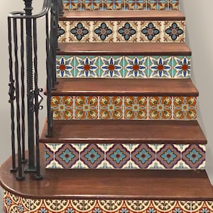 15steps Stair Riser Vinyl Strips Removable Sticker Peel & Stick : Spanish Mexican TR003A
