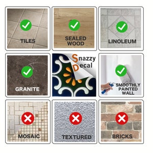 Tile Sticker Kitchen, bath, floor, wall Waterproof & Removable Peel n Stick: A58 image 10