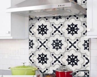 Tile Sticker for Kitchen, bath, floor, wall Waterproof & Removable Peel n Stick: A93 Gray