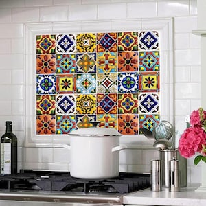 Tile Stickers Vinyl Decal Waterproof Removable:  Mexican Talavera  TR001