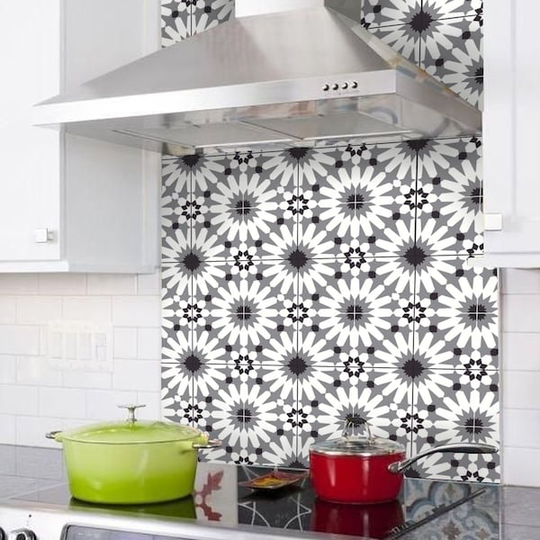Tile Sticker Kitchen, bath, floor, wall Waterproof & Removable Peel n Stick: A84 Gray