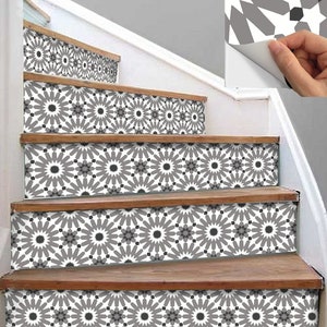 15steps Stair Riser Vinyl Strips Removable Sticker Peel & Stick A83 gray