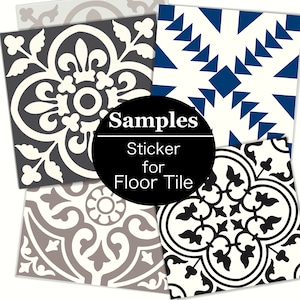 SAMPLE:  1pc FLOOR Tile Sticker, choose size between 7in to 13in