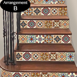 15steps Stair Riser Vinyl Strips Removable Sticker Peel & Stick : Spanish Mexican TR003B