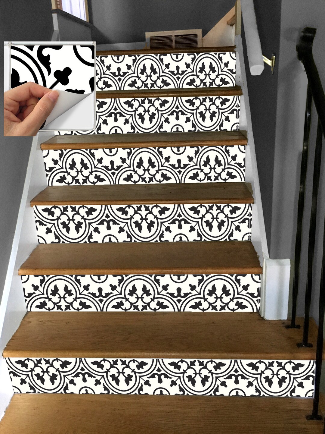 Stair Riser Vinyl Strips 15 Steps Removable Sticker Peel & Stick ...