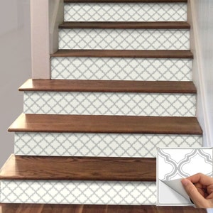 Tiras de vinilo para contrahuellas de escalera, 15 escalones, adhesivo removible, despegar y pegar: F060
