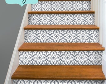 15 strips of Stair Riser Vinyl Decal Removable Sticker Peel & Stick: M009 Antigue Marrakech