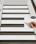 15 strips of Stair Riser Vinyl Decal Removable Sticker Peel & Stick: B002 Beadboard Shiplap off-White