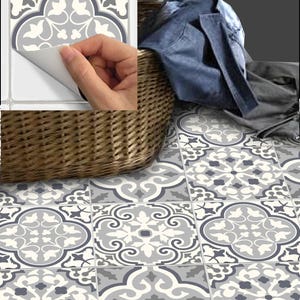 Tile Stickers Waterproof Removable Backsplash Bathroom Floor vinyl  Bmix6