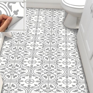Tile Stickers Vinyl Decal WATERPROOF REMOVABLE for kitchen bath wall floor or stair: M029 gray