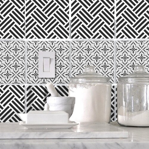 Peel and Stick Backsplash Stickers 24 Tiles Decals Tiles Etsy