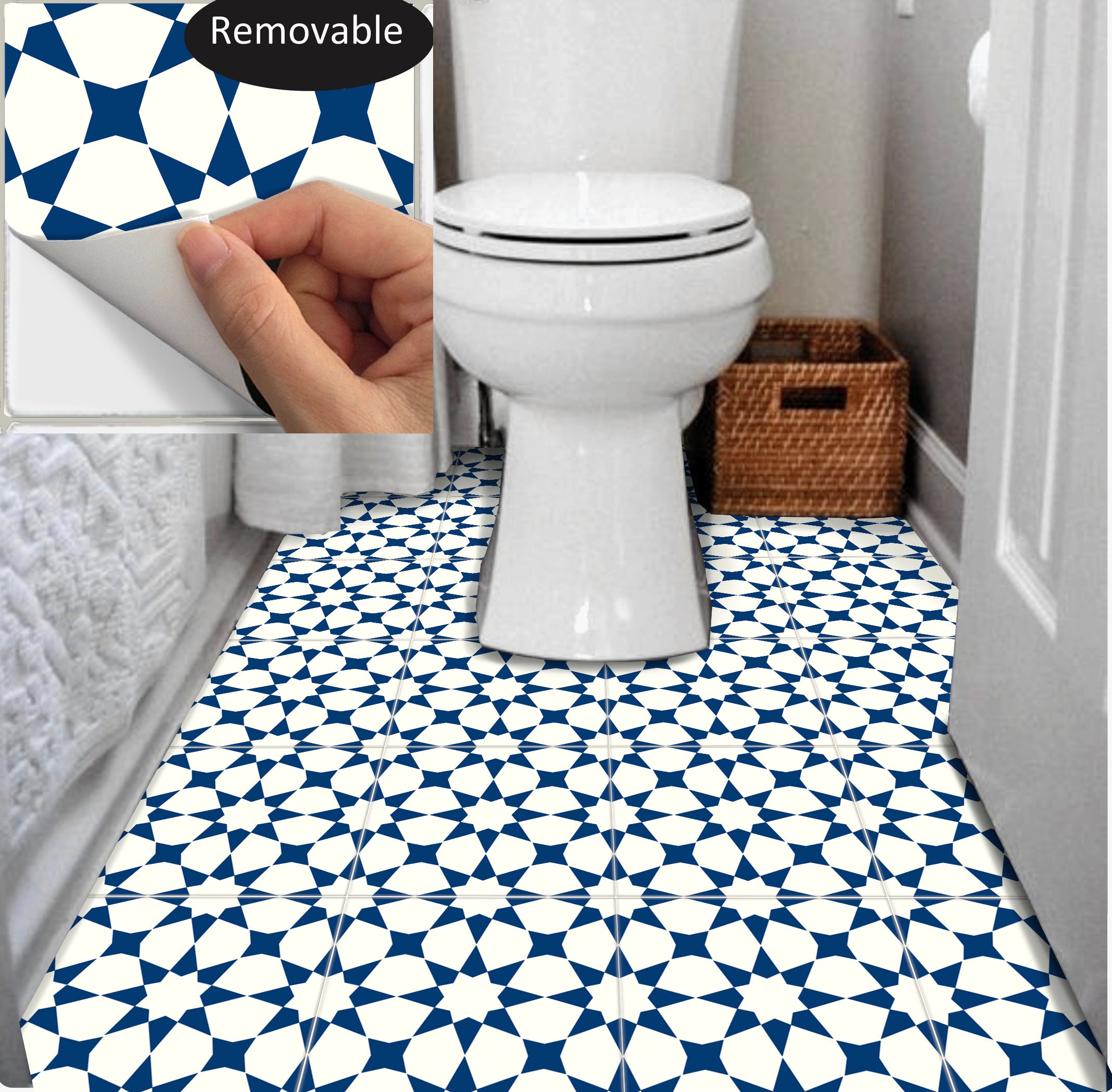 5X Non Slip Waterproof Tile Stickers Wall Floor Paper Bathroom Stickers  Kitchen