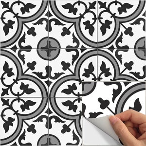 Tile Decals Stickers for Kitchen Backsplash Floor Bath Removable Waterproof: M035 gray