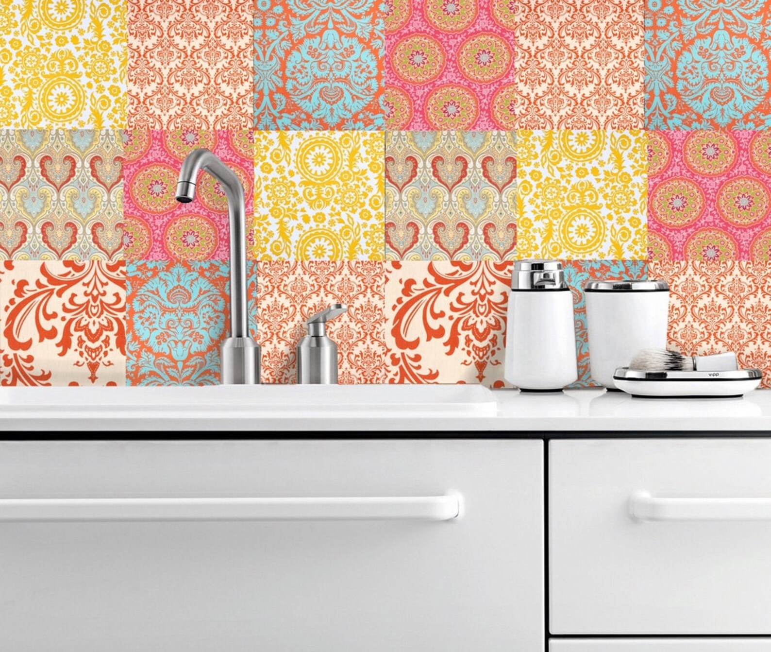 Kitchen Bathroom Tile Decals Vinyl Sticker : Patchwork Fmix7 - Etsy
