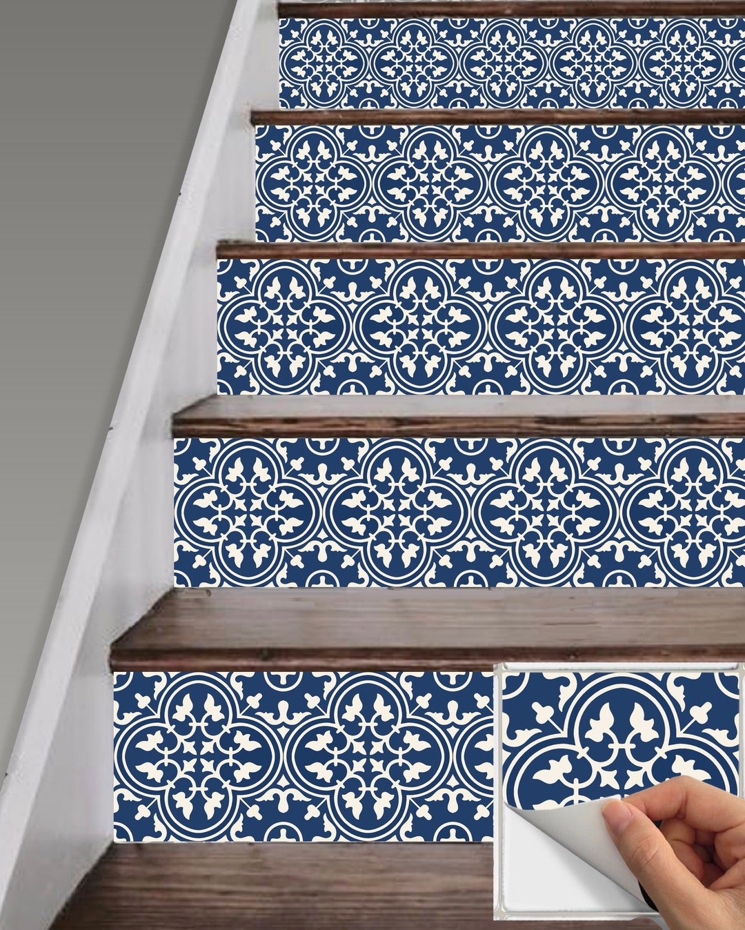 Stair Riser Vinyl Strips 15 Steps Removable Sticker Peel & Stick: M027N ...