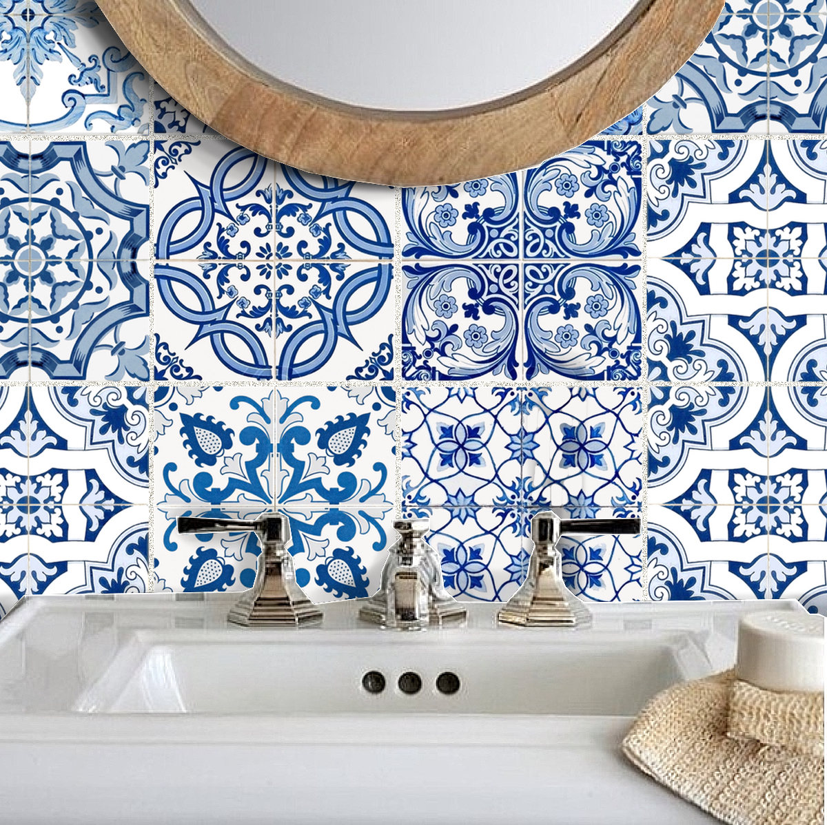 Blue Bathroom Tile Stickers – Rispa
