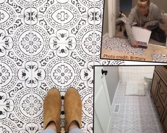 Adhesivo para azulejos de cocina, baño, suelo y pared, impermeable, extraíble y autoadhesivo: A72 Negro/Blanco
