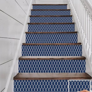 Step Riser Vinyl Strips 15 Stufen Abnehmbarer Aufkleber Peel & Stick: AS01 Navy Blue
