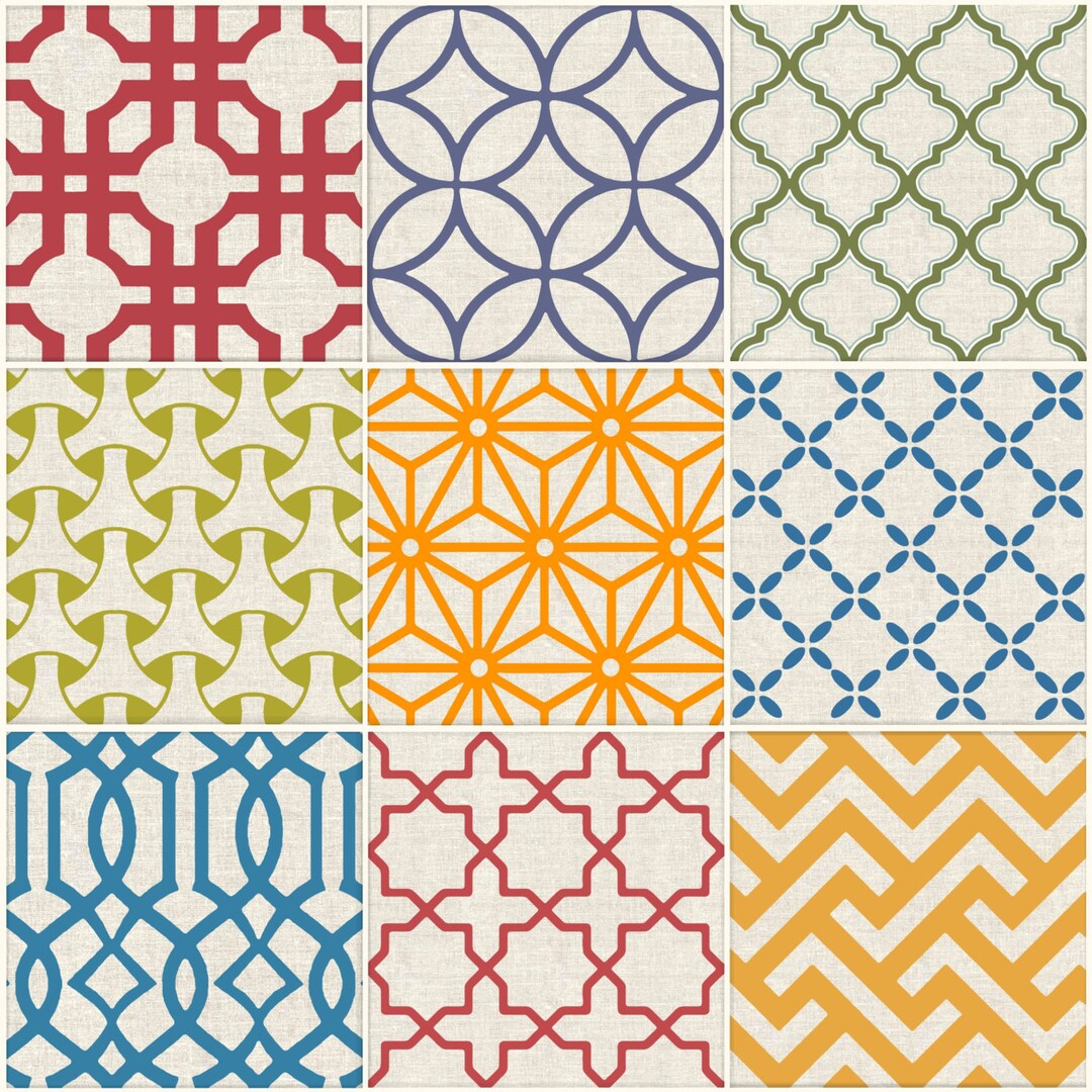 Kitchen Bathroom Tile Decals Vinyl Sticker : Patchwork Wmix7 - Etsy