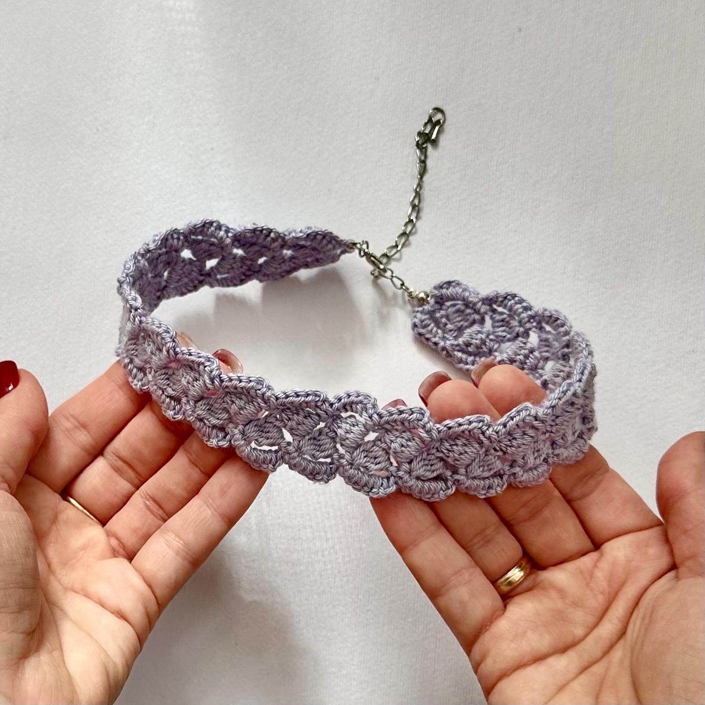 Handmade Lavender Crochet Choker: Lilac Cotton Lace Collar - Etsy