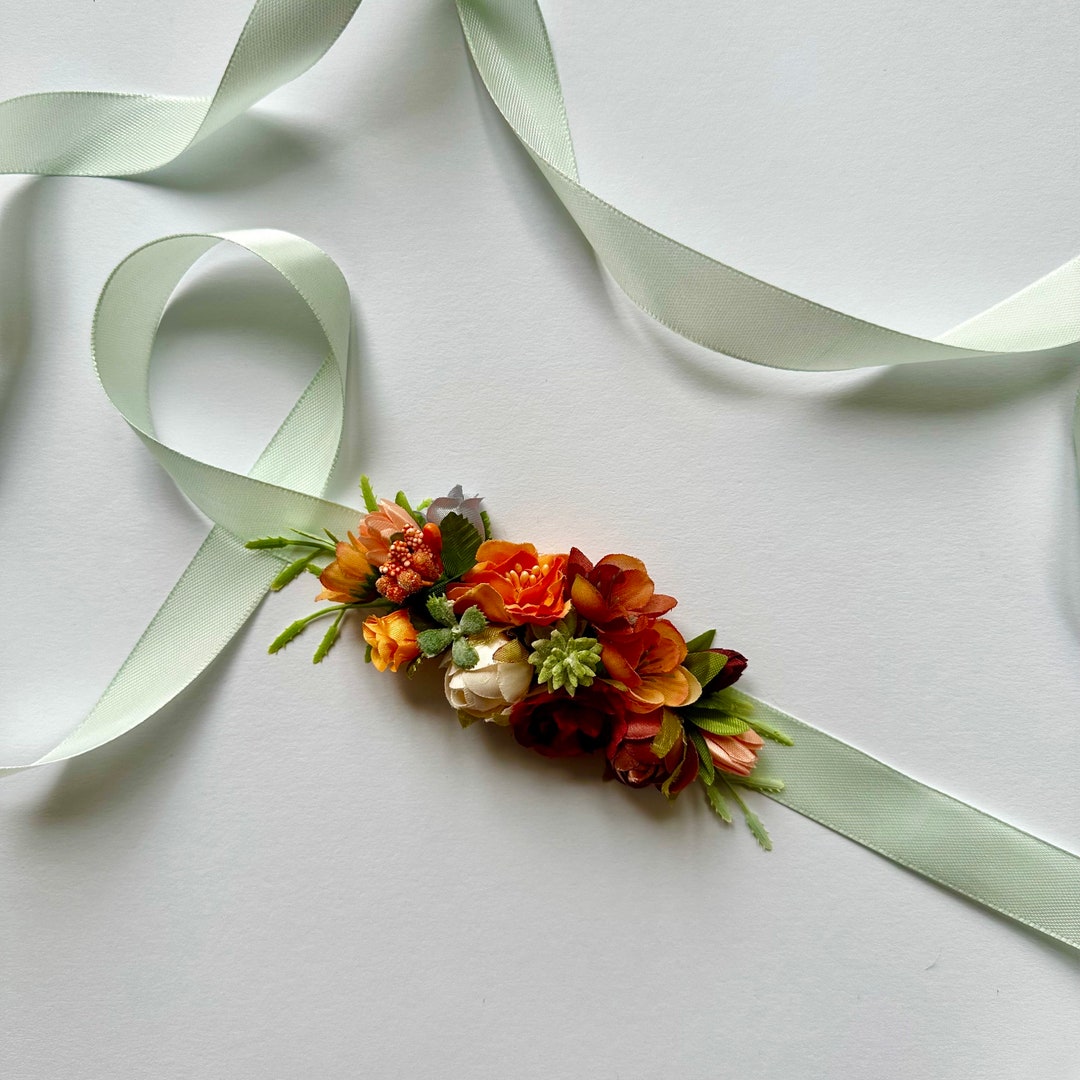 Orquídea Pleated Belt in Satin Green main image 1