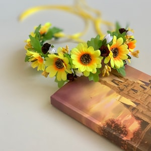 Sunflower Crown: Fall Flower Headband, Wedding Hair Piece,  Ukrainian crown