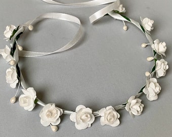 Mom and daughter headbands Flower girl crown Pearl headpiece for girl Custom Halo Mix colour headband Flower hair wreath women