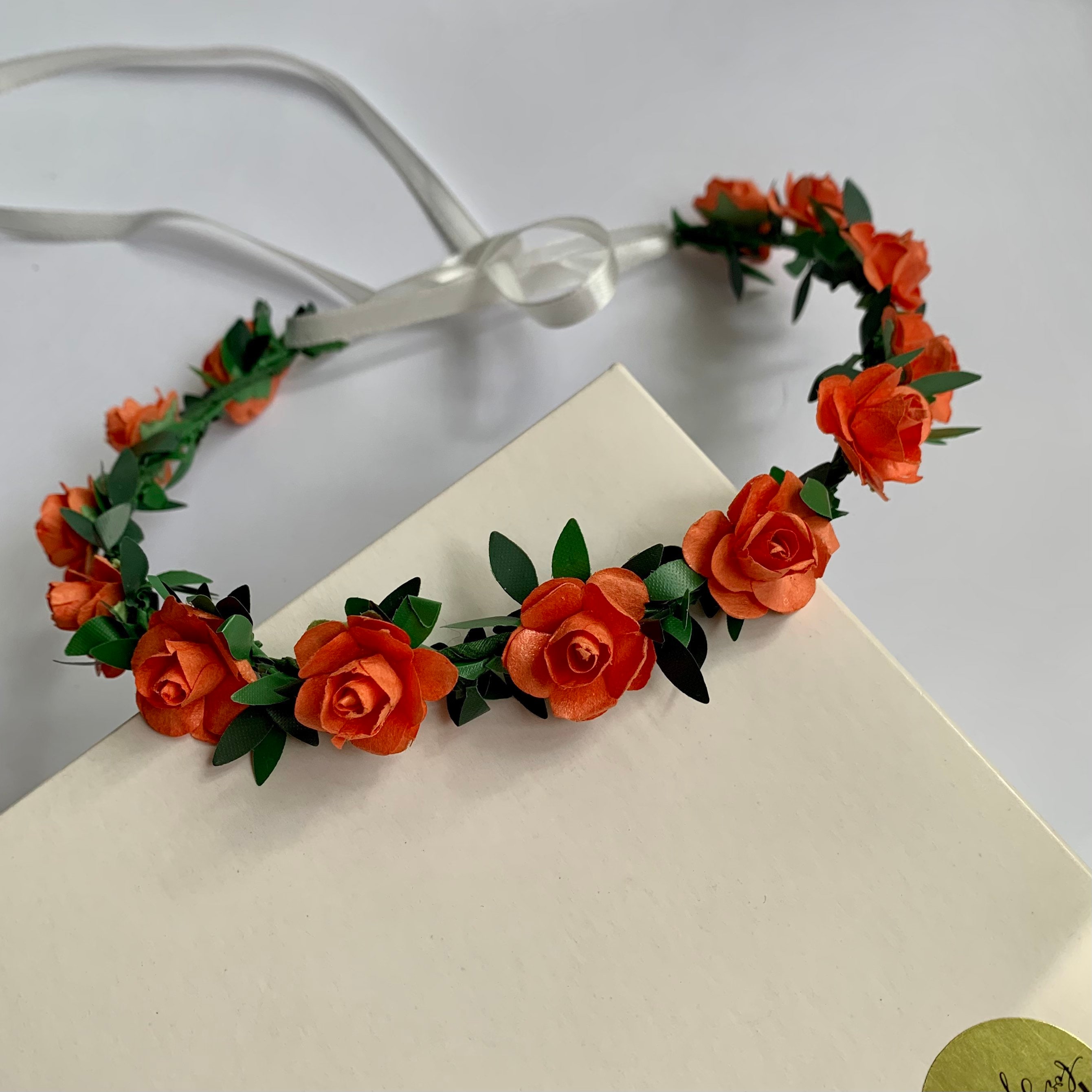 Elegant Burnt Orange Headwrap with Floral Accents Flower Girl Headband Burnt Orange - Etsy main image 2