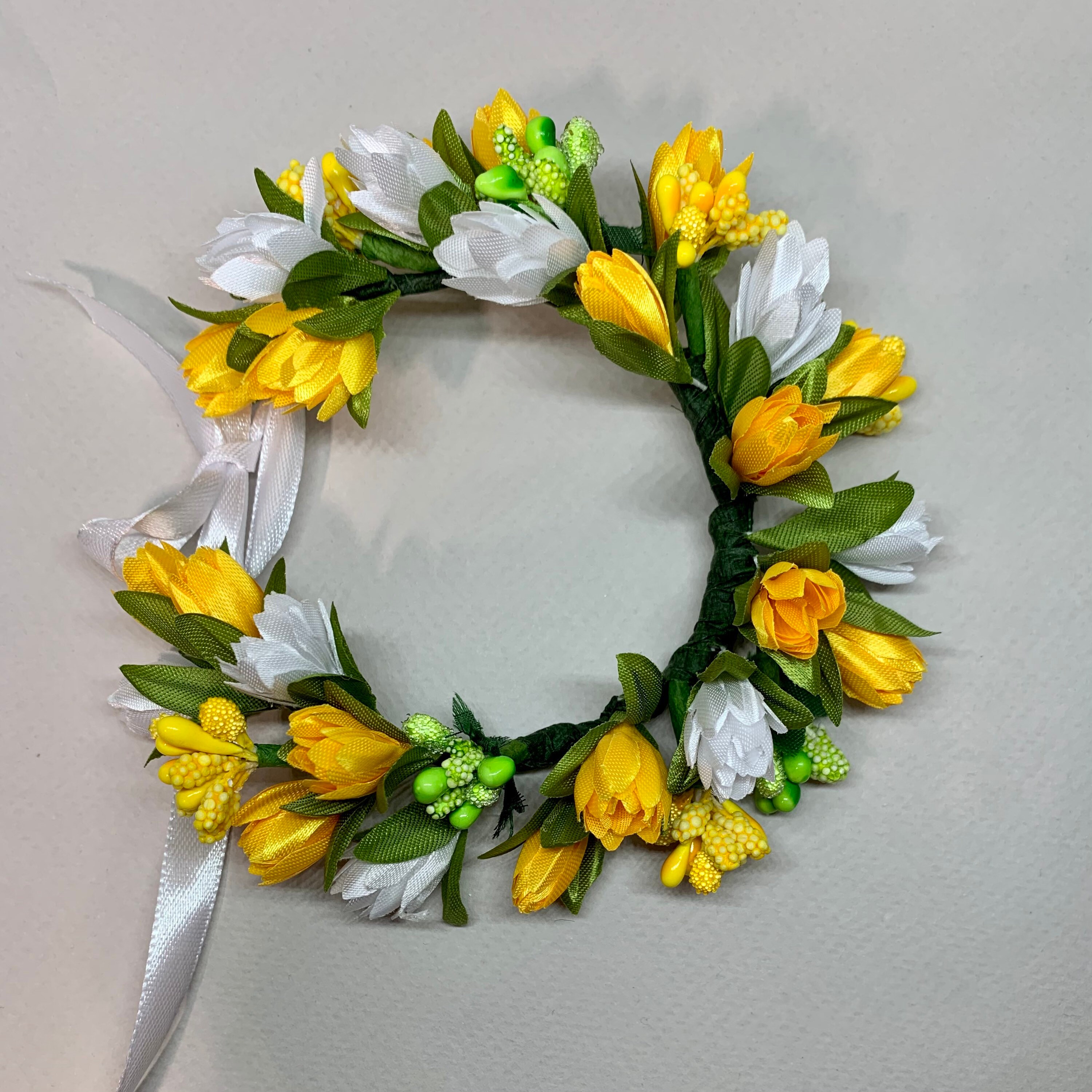 Flower head piece Flower crown yellow Tulip headband Bun Etsy