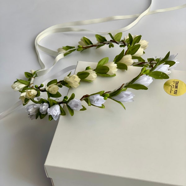 fresh flower headpiece communion