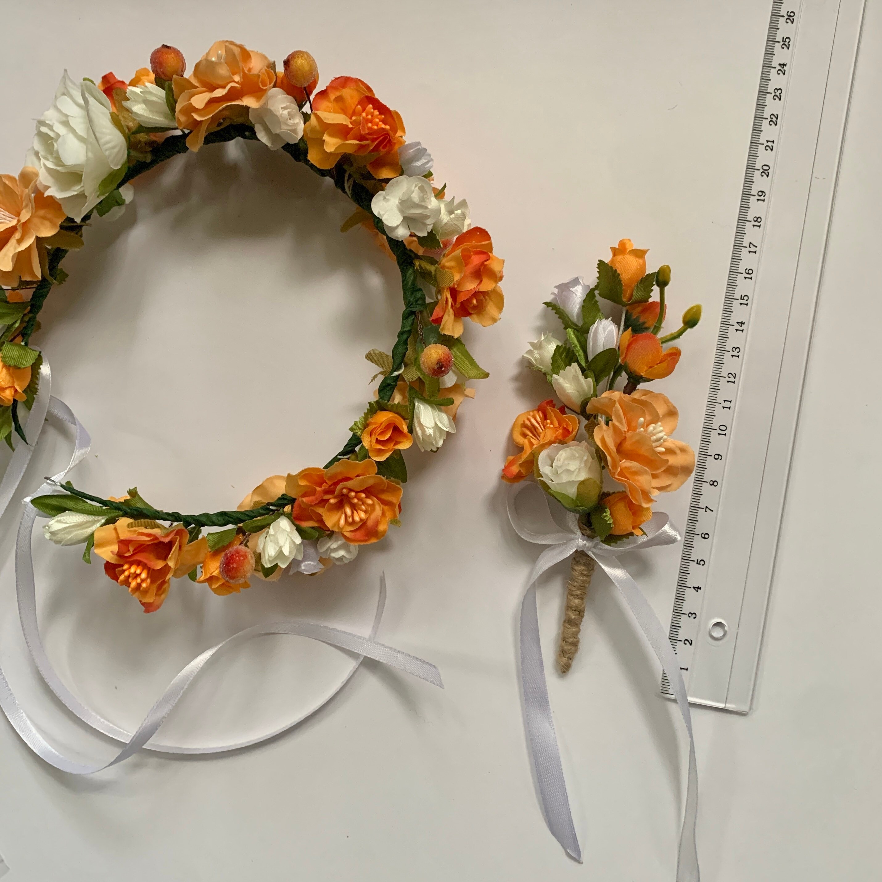 Burnt Orange Floral Headband: Rustic Wedding Flower Crown - Etsy