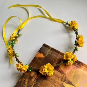 Mexican crown Flower girl headband for women Orange flower girl headpiece Marigold crown floral wedding head piece