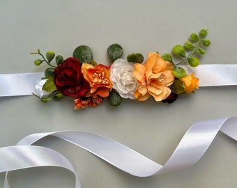 orange sash for dress Light Apricot Double Faced Satin Ribbon Sash