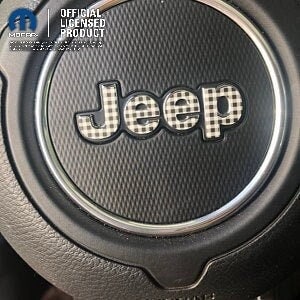 Steering Wheel Buffalo Check Jeep  Sticker Decal, Wrangler JK, JL, Gladiator, Renegade, Grand Cherokee, Compass, Patriot, Gingham