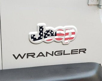 Jeep American Flag Decal Emblem Decal, Wrangler JK TJ JL, Gladiator, Renegade, Cherokee, Grand Cherokee, Compass, Liberty, Patriot, Sticker