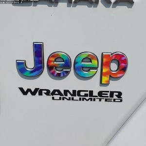 Jeep Tie Dye Aufkleber Emblem Aufkleber, Wrangler JK TJ JL, Gladiator, Renegade, Cherokee, Grand Cherokee, Kompass, Liberty, Patriot, Aufkleber