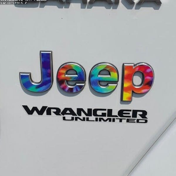 Jeep Tie Dye Decal Emblem Decal, Wrangler JK TJ JL, Gladiator, Renegade, Cherokee, Grand Cherokee, Compass, Liberty, Patriot, Sticker