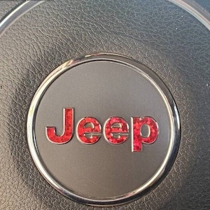Holographic Sequins Steering Wheel Jeep Sticker Decal, Wrangler JK, JL, Gladiator, Renegade, Grand Cherokee, Compass, Patriot