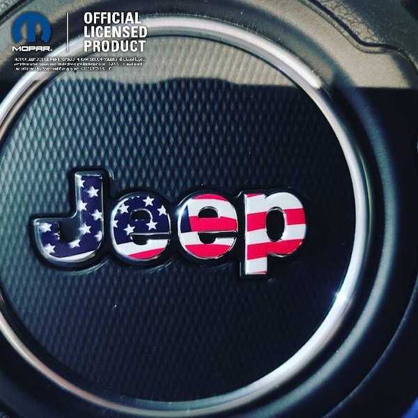 American Flag Jeep Steering Wheel Sticker Decal, Wrangler JK, TJ, JL, Gladiator, Renegade, Cherokee, Grand Cherokee, Compass, usa, America