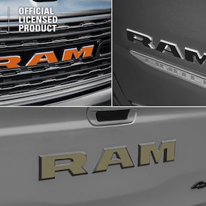 2019-2026 RAM 1500 Custom Color Grille Tailgate Emblem Overlay Decal | Big Horn | Laramie | Limited | Longhorn | Rebel | Tradesman Sticker