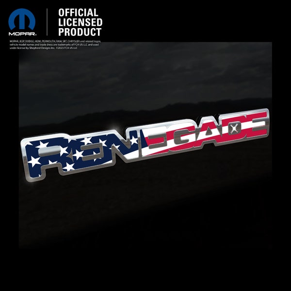 Jeep Renegade 2015-2023 American Flag Grill Emblem Overlay Sticker Decal | Altitude | Latitude | Limited | Sport | Upland | 75th | Dawn