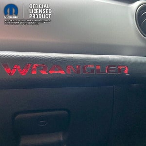 Chrome Grab Handle Jeep Emblem Sticker Decal, Wrangler JL Dash Glove Box Bar Dash Letters, Dashboard Dash