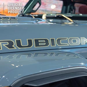 Mixed Finish Rubicon Style Jeep Custom Color Hood Text Decal Sticker Wrangler | Gladiator | Mojave | Sahara | Willys Glossy and Matte