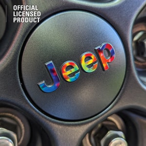 Tie Dye Jeep Wheel Rim Center Cap Jeep Sticker Decal, Wrangler JK, JL, Grand Cherokee, Gladiator Pack of 5