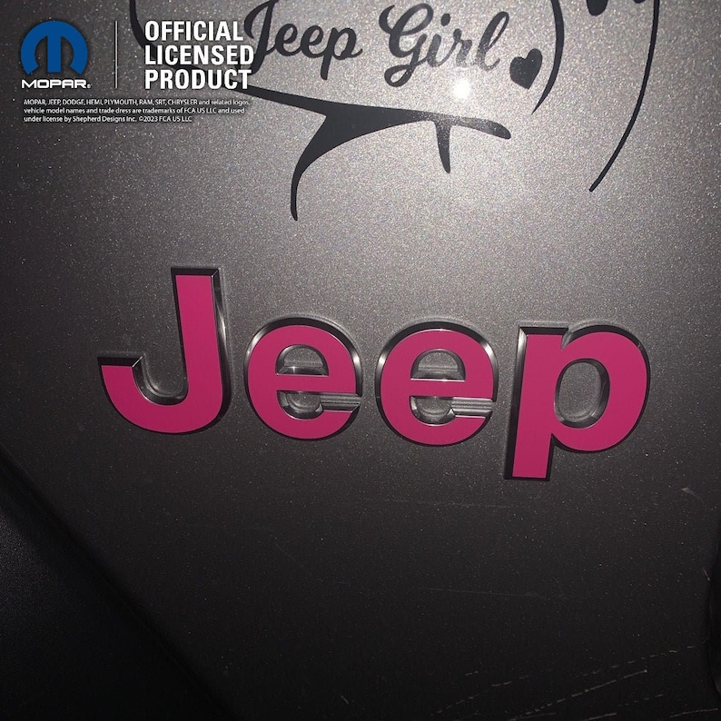Jeep Custom Color Emblem Sticker Decal, Wrangler JK, TJ, JL, yj, Gladiator, Renegade, Cherokee, Grand Cherokee, Compass, Commander image 1
