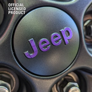 Chrome Jeep Wheel Center Cap Decal: Wrangler, Cherokee, Gladiator (Pack of 5)