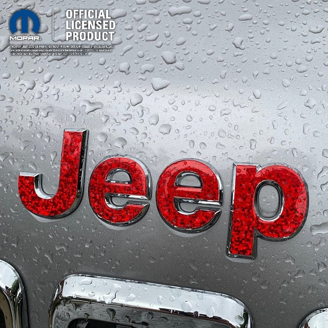 Holographic Sequins Jeep Emblem Sticker Decal, Wrangler JK